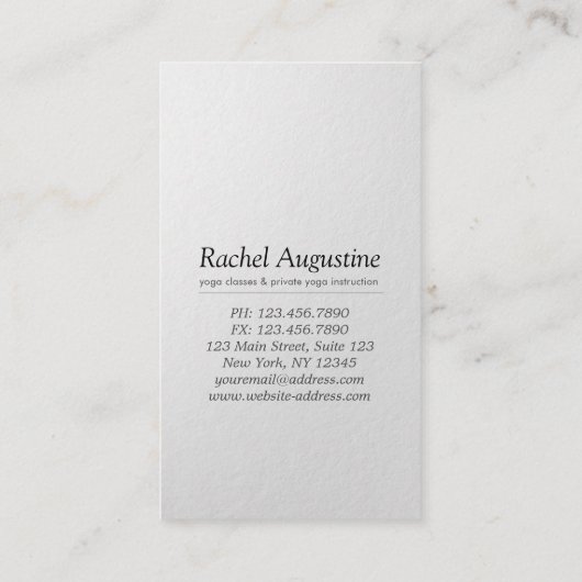 Yoga Mediation Instructor Class Pass Loyalty Card Treuekarte (Rückseite)