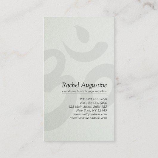 Yoga Mediation Instructor Class Pass Loyalty Card Treuekarte (Rückseite)