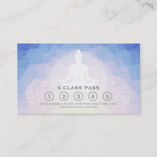 Yoga Mediation Instructor Class Pass Loyalty Card Treuekarte (Vorderseite)