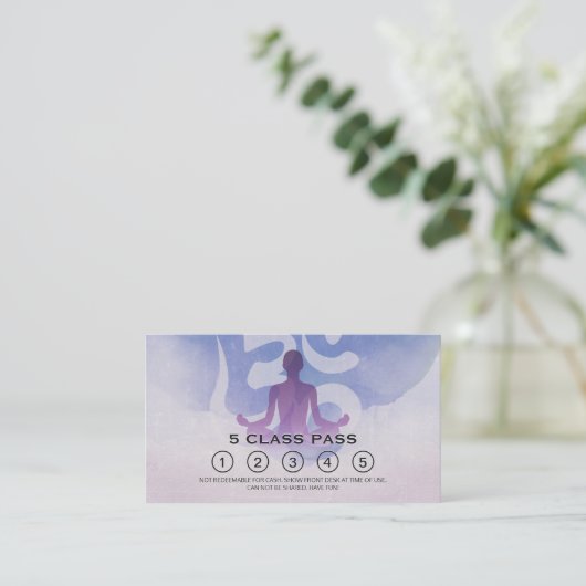 Yoga Mediation Instructor Class Pass Loyalty Card Treuekarte (Stehend Vorderseite)