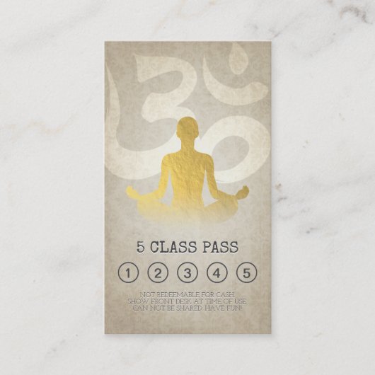 Yoga Mediation Instructor Class Pass Loyalty Card Treuekarte (Vorderseite)