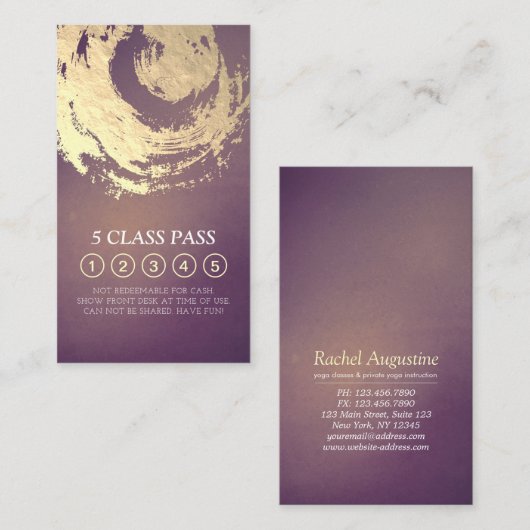 Yoga Mediation Instructor Class Pass Loyalty Card Treuekarte (Vorne/Hinten)