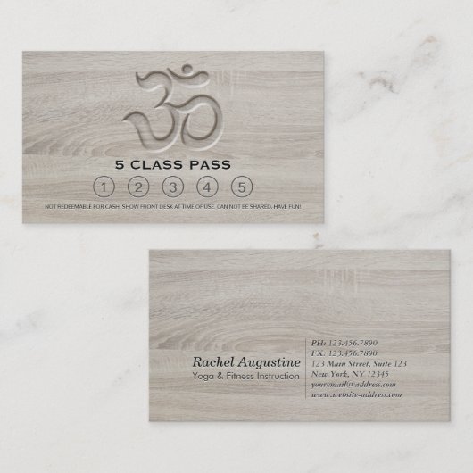 Yoga Mediation Instructor Class Pass Loyalty Card Treuekarte (Vorne/Hinten)