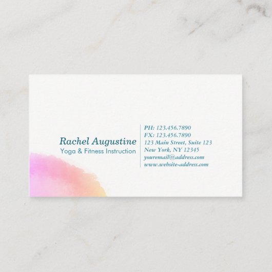 Yoga Mediation Instructor Class Pass Loyalty Card Treuekarte (Rückseite)