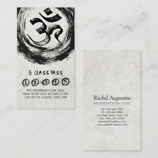 Yoga Mediation Instructor Class Pass Loyalty Card Treuekarte (Vorne/Hinten)
