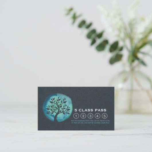 Yoga Mediation Instructor Class Pass Loyalty Card Treuekarte (Stehend Vorderseite)