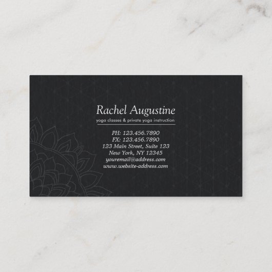 Yoga Mediation Instructor Class Pass Loyalty Card Treuekarte (Rückseite)