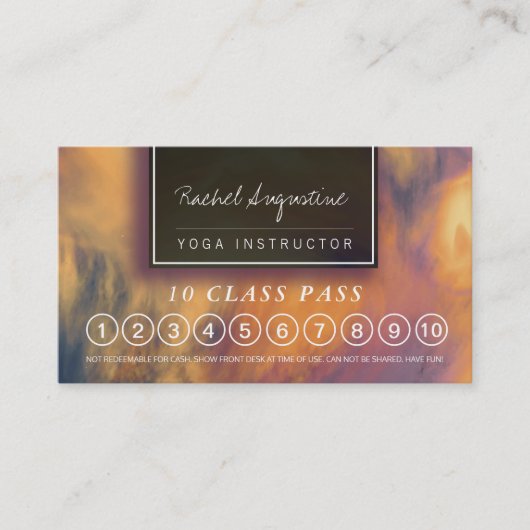 Yoga Mediation Instructor Class Pass Loyalty Card Treuekarte (Vorderseite)