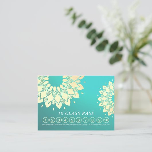 Yoga Mediation Instructor Class Pass Loyalty Card Treuekarte (Stehend Vorderseite)