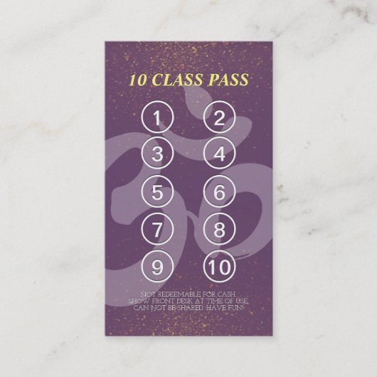 Yoga Mediation Instructor Class Pass Loyalty Card Treuekarte (Vorderseite)