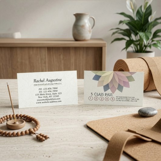 Yoga Mediation Instructor Class Pass Loyalty Card Treuekarte