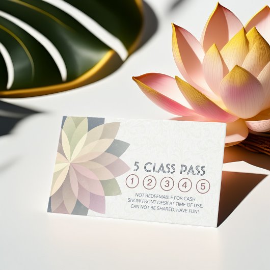 Yoga Mediation Instructor Class Pass Loyalty Card Treuekarte