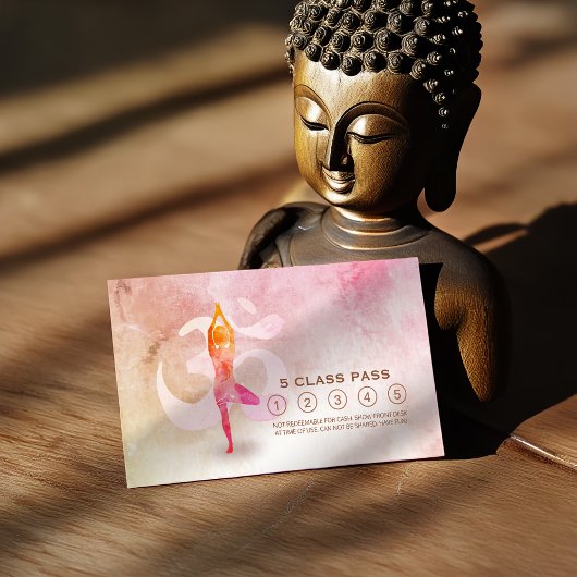 Yoga Mediation Instructor Class Pass Loyalty Card Treuekarte