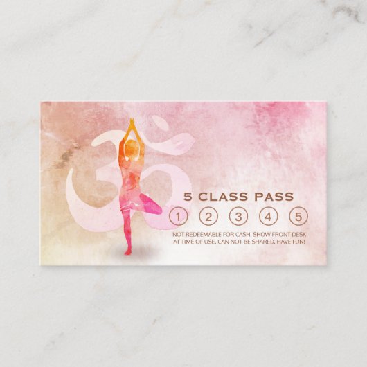 Yoga Mediation Instructor Class Pass Loyalty Card Treuekarte (Vorderseite)