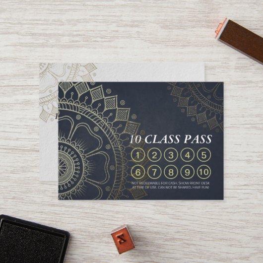 Yoga Mediation Instructor Class Pass Loyalty Card Treuekarte (Vorderseite/Rückseite Beispiel)