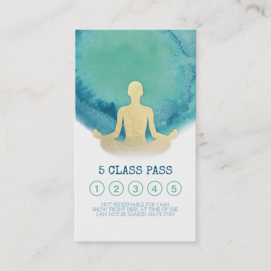 Yoga Mediation Instructor Class Pass Loyalty Card Treuekarte (Vorderseite)