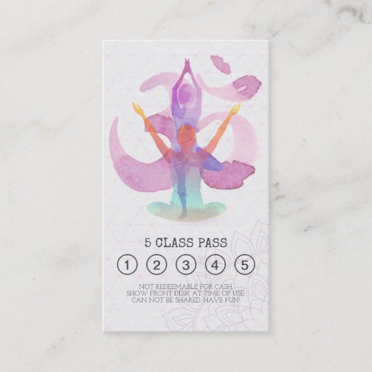 Yoga Mediation Instructor Class Pass Loyalty Card Treuekarte (Vorderseite)