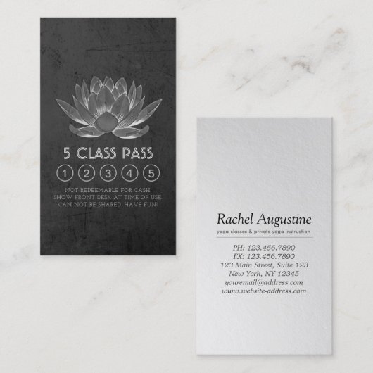 Yoga Mediation Instructor Class Pass Loyalty Card Treuekarte (Vorne/Hinten)