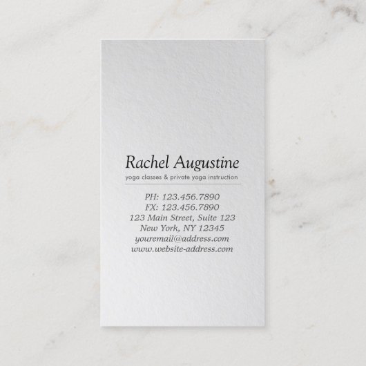 Yoga Mediation Instructor Class Pass Loyalty Card Treuekarte (Rückseite)