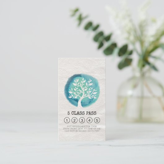 Yoga Mediation Instructor Class Pass Loyalty Card Treuekarte (Stehend Vorderseite)