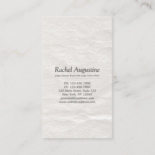 Yoga Mediation Instructor Class Pass Loyalty Card Treuekarte (Rückseite)