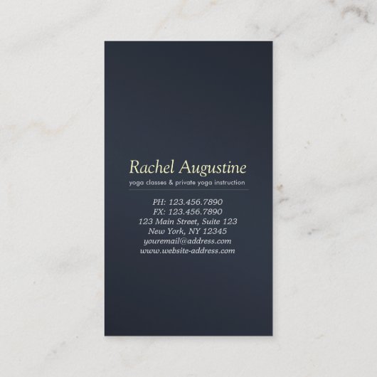 Yoga Mediation Instructor Class Pass Loyalty Card Treuekarte (Rückseite)