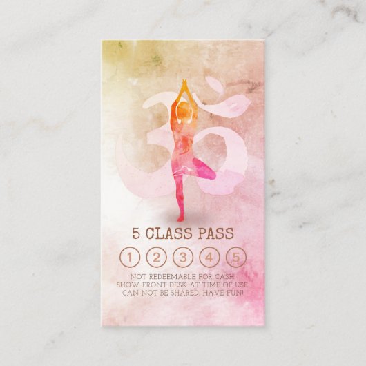 Yoga Mediation Instructor Class Pass Loyalty Card Treuekarte (Vorderseite)