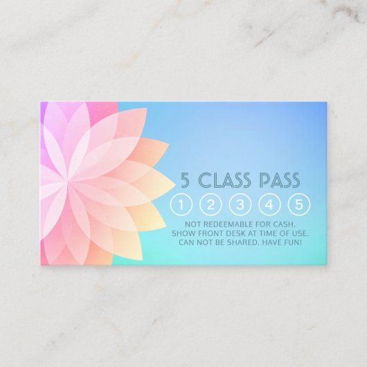 Yoga Mediation Instructor Class Pass Loyalty Card Treuekarte (Vorderseite)