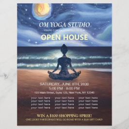 Yoga Mediation Moonlight Ocean Beach Open House F Flyer