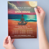 Yoga Mediation Moonlight Ocean Beach Open House Flyer (Hand)