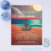 Yoga Mediation Moonlight Ocean Beach Open House Flyer (Einzeln)