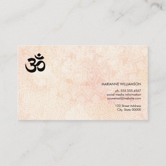 Yoga Mediation Tribal Muster Visitenkarte (Rückseite)