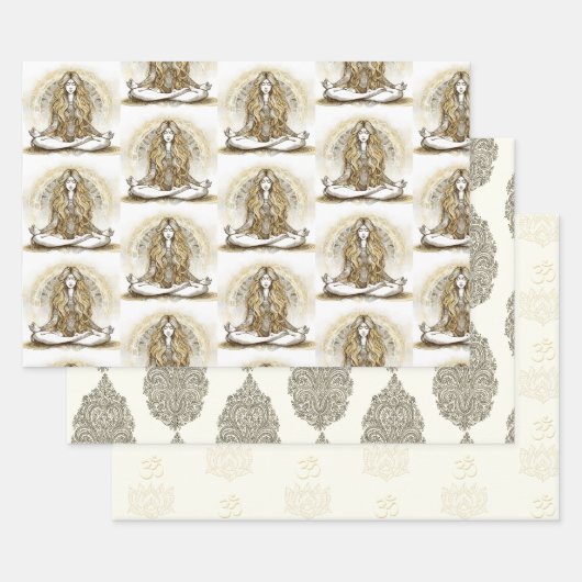 Yoga Mediation Wrapping Paper Geschenkpapier Set (Set)
