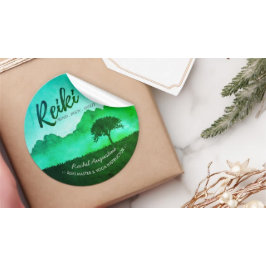 Yoga-Mediationslehrer des Naturlehrers Reiki Runder Aufkleber