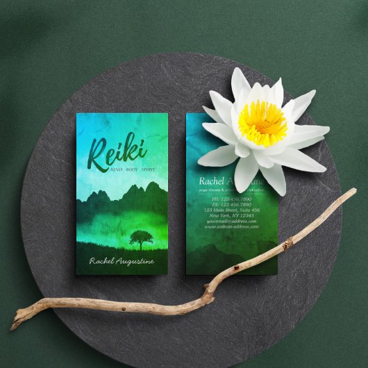 Yoga-Mediationslehrer des Naturlehrers Reiki Visitenkarte