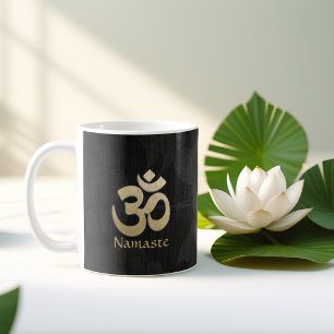 Yoga Mediator für Black & Gold OM Symbol Kaffeetasse