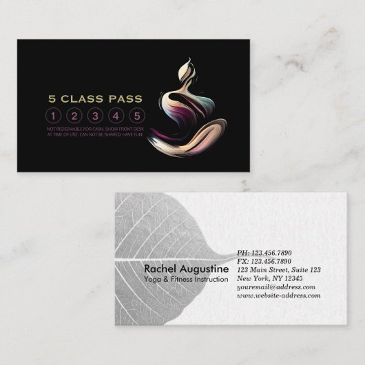 Yoga Medical Instructor Lotus Pose 5 Class Pass Treuekarte (Vorne/Hinten)