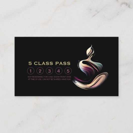 Yoga Medical Instructor Lotus Pose 5 Class Pass Treuekarte (Vorderseite)