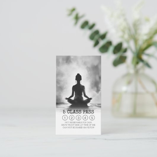Yoga Medical Instructor Lotus Pose 5 Class Pass Treuekarte (Stehend Vorderseite)