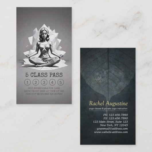 Yoga Medical Instructor Reiki Master Class Pass Treuekarte (Vorne/Hinten)