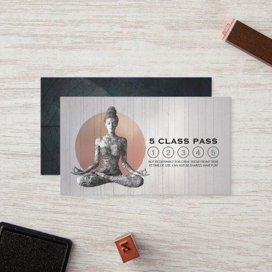 Yoga Medical Instructor Reiki Master Class Pass Treuekarte (Vorderseite/Rückseite Beispiel)