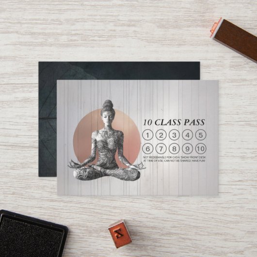 Yoga Medical Instructor Reiki Master Class Pass Treuekarte (Vorderseite/Rückseite Beispiel)