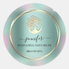 Yoga Medical Therapist Couch Mint Green Runder Aufkleber