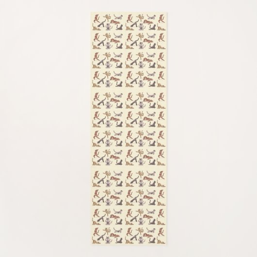 Yoga Meditating, Cat Yoga Pattern Yogamatte (Vorderseite)
