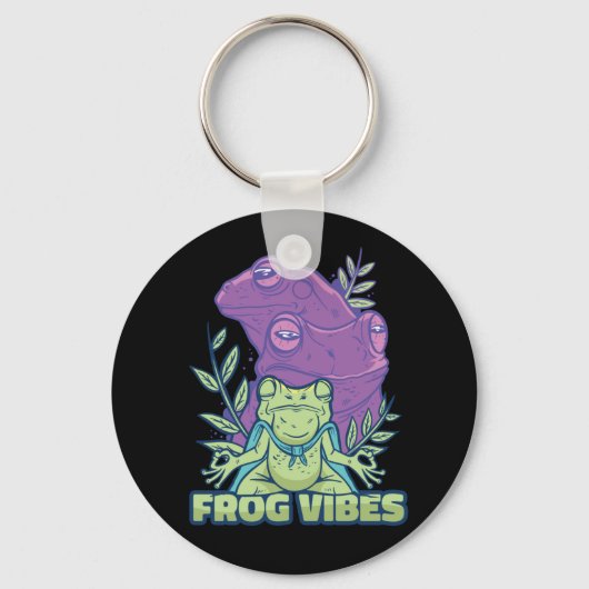 Yoga Meditating Frog Schlüsselanhänger (Vorderseite)