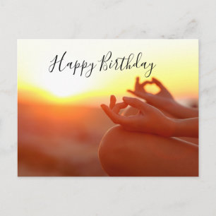 Yoga-Meditation der Zeigefinger Geburtstagskarte Postkarte