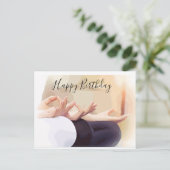 Yoga Meditation des Zeigefingers Geburtskarte Postkarte (Stehend Vorderseite)