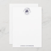 Yoga Meditation Dreamy Space Girl Personalisiert Mitteilungskarte (Vorne/Hinten)