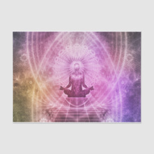 Yoga Meditation Farbenfrohe Kunst Seidenpapier