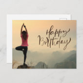 Yoga Meditation Frau Happy Birthday Postkarte (Vorne/Hinten)